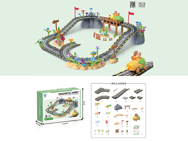 Magnetic Orbit Dynamic Garden Magnetic Building Blocks(B/O, Lights)153pcs