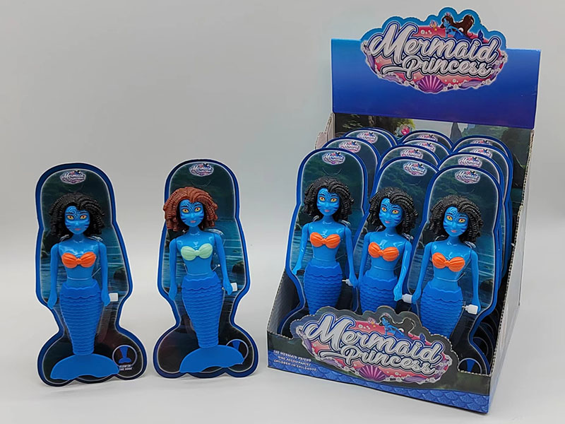 Wind Up Wag Tail Mermaid(Glow In The Dark, Blue, 7 Inch)12PCS