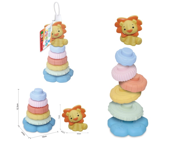 Soft Plastic Animal Stacking Toy(Lion) 7pcs