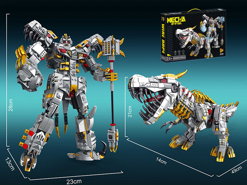 Transformation Mecha Of Steel Small Particle Building Blocks 1376pcs