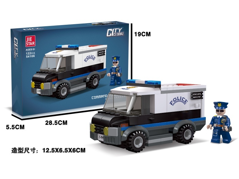 Building Blocks: Command 122 PCS Of Police Cars