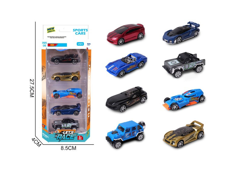 5 Pieces Of 8 1:64 Alloy Car Models