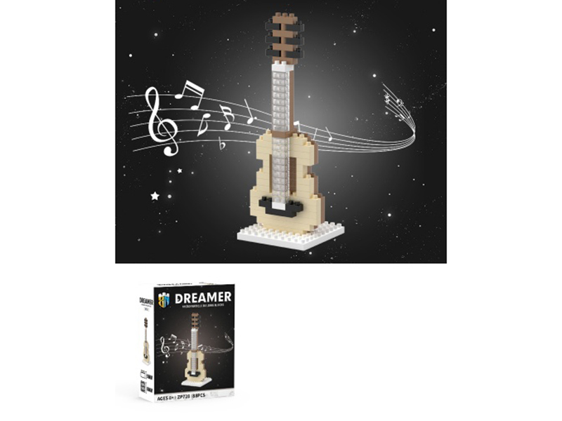Musical Instrument Series: 88 PCS Of Building Block Acoustic Guitars