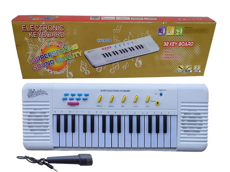 32 Keys Electronic Organ(White, With Microphone)