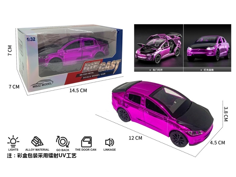 1:32 Tesla Electroplated Alloy Rally Car