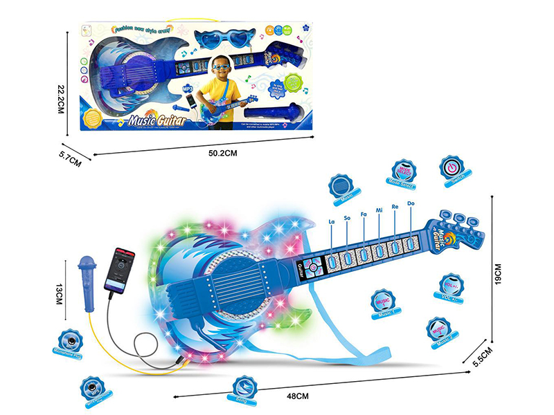 Super Cool Light Guitar, No Battery Included