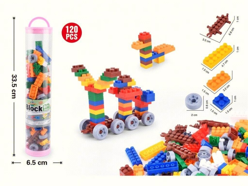 Pvc Cylindrical Small Particle Puzzle Building Blocks 120Pcsdiy Assembly And Insertion Creative Shaped Building Blocks