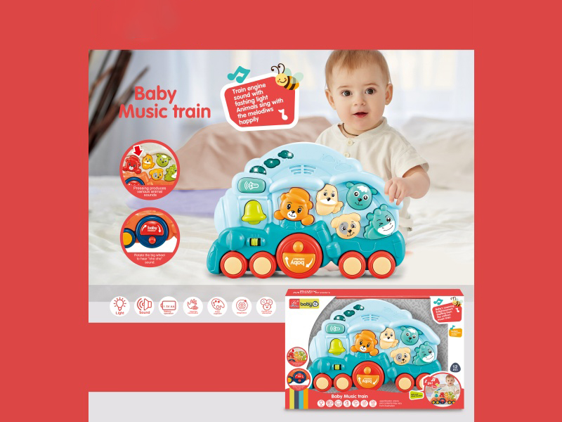 Baby Animal Train With Light And Music(Blue)