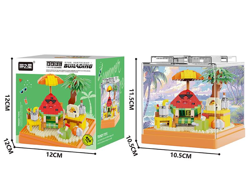 Beach Watermelon Decoration Building Blocks 850+pcs