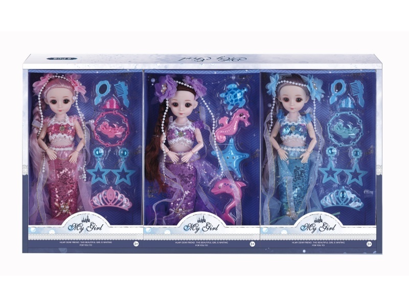 12-Inch Mermaid Joint Doll + Vacuum-Formed Random 3 Pieces Display Box