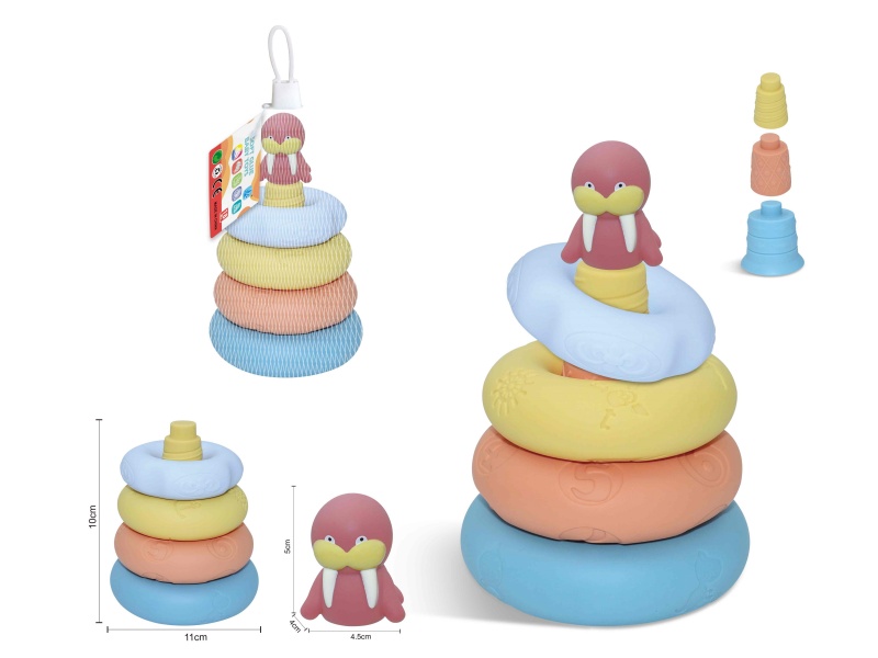 Soft Rubber Stacking Ring Finger Doll Set(Sea Animal) 8PCS