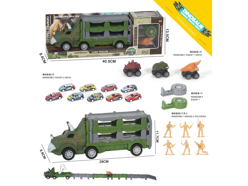 Dinosaur Catapult Track Car - Rebound Car, Alloy Car, Catapult Car, Indoor Sliding Car Toy