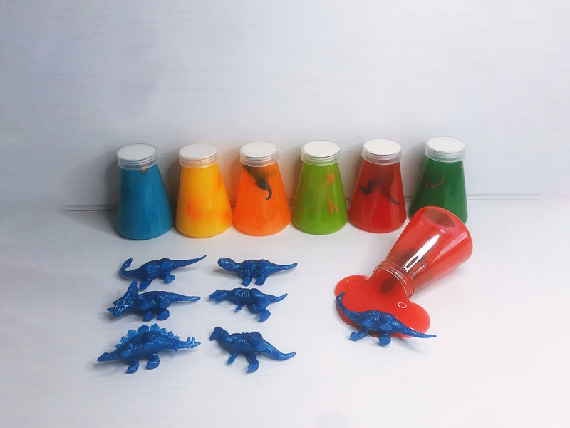 Conical Flask Tpr Soft Rubber Animal Dinosaur Slime Sand Skin Mud