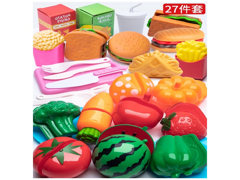 A 27-Piece Set Of Children'S Simulated Make-Or-Play Fruit And Vegetable Set By Chekele
