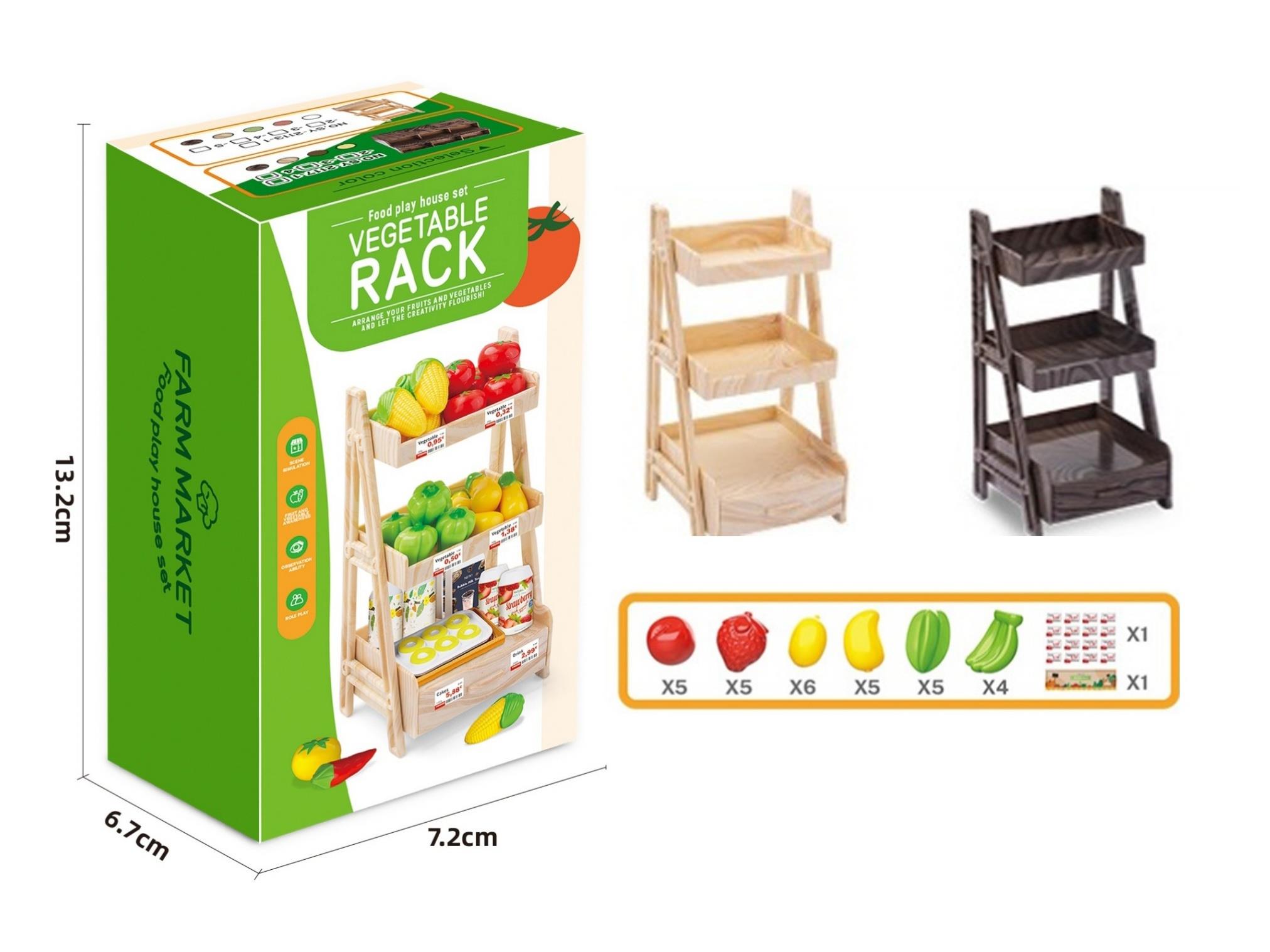 Vegetable Rack With Solid Color Fruits Set