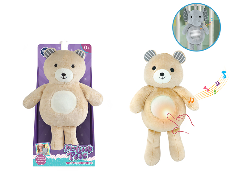 Baby Crib Hanging Plush Soothe Bear With Sound And Light