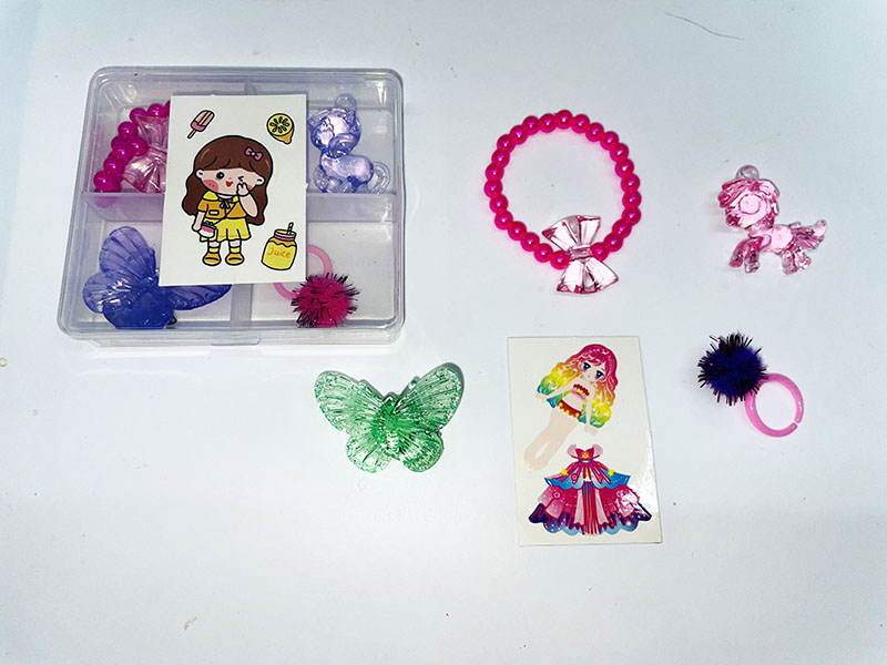 Jewelry Box Set Bracelet + Brooch + Ring + Pendant + Sticker