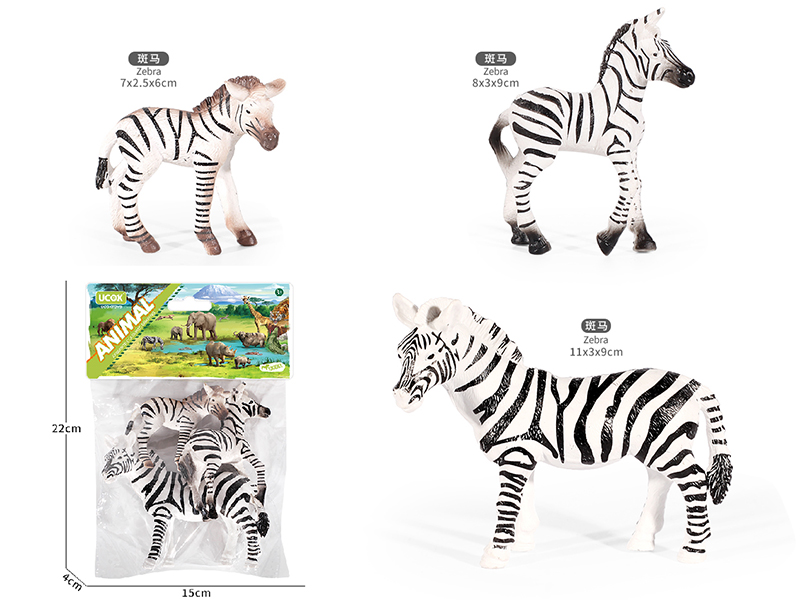 Painted Zrbra Model Family Set 3PCS