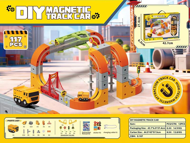 DIY 3D Magnetic Track Car 117PCS