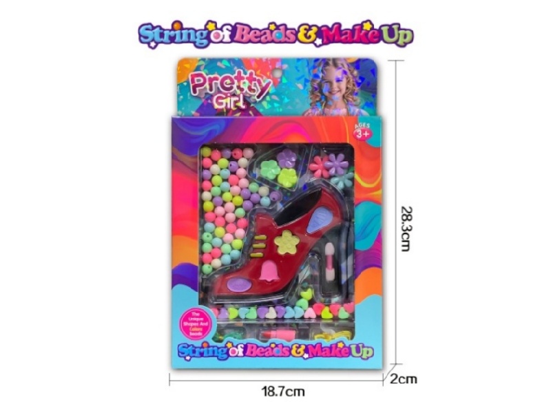 High Heel Makeup Macaroon Bead Set