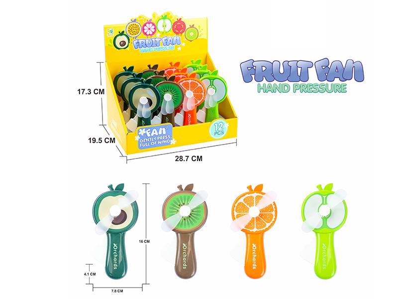 Fruit Hand Pressure Fan 12pcs