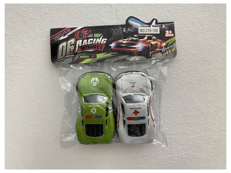 Pull Back Die-Cast Police  Car 2Pcs