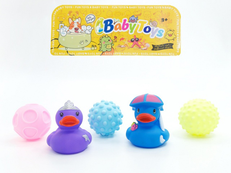 Vinyl Dress Up Duck Pinch Ball Set With Bb Whistle