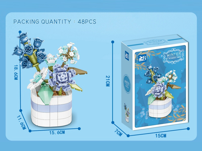 Building Blocks: Winter White Potted Plant 326 Pieces