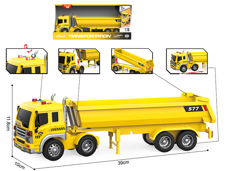 1:16 Friction Tipping Wagon(Sound And Light)