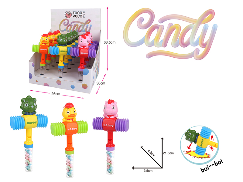Cartoon BB Hammer Candy Toys 12pcs