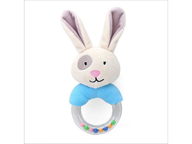 Baby Comfort Blue Rabbit Plush Hand-Cranked Ring