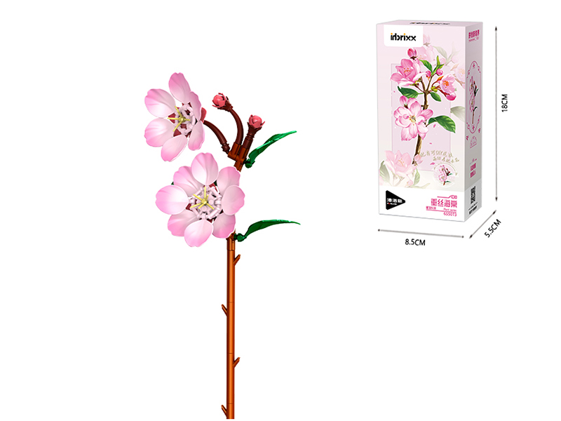 Flower Series Small Particle Building Blocks - Malus Halliana Koehne 69PCS