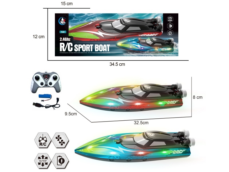 2.4G Twin-Paddle High-Speed Remote-Controlled Boat