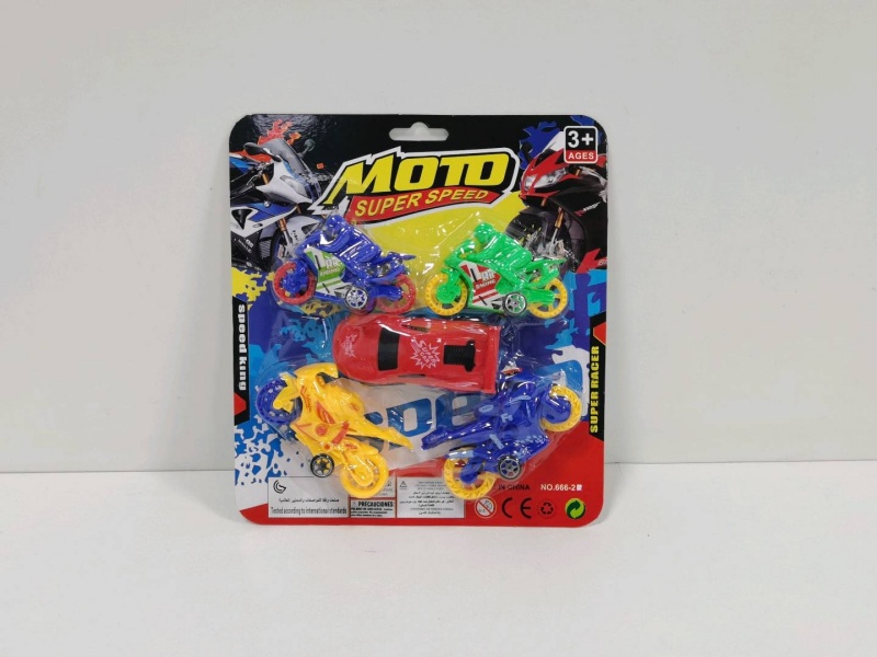 Sliding Solid-Color Sports Motorcycle (5 Pieces)