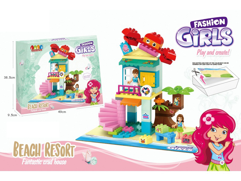 Fashion Girl - Fun Crab House Building Blocks 73PCS