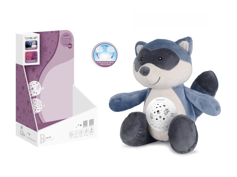Rechargeable Ai Smart Crying Recognition Soothing Night Light & Projector (Raccoon)
