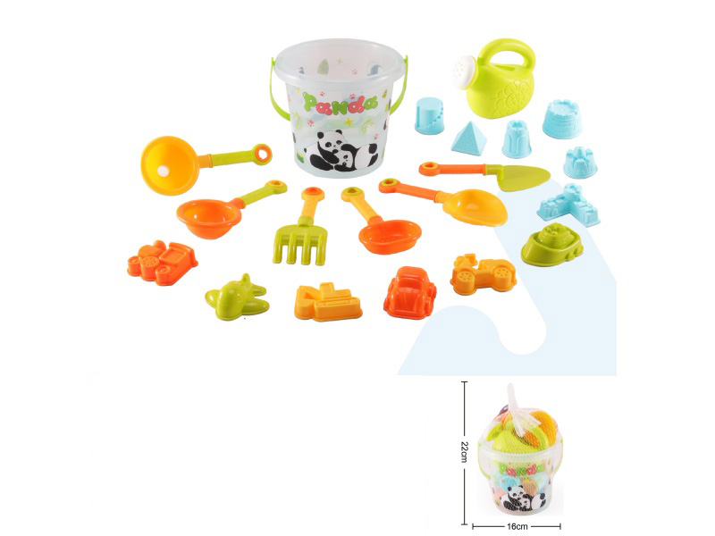 A 20-Piece Set Of Panda Beach Buckets