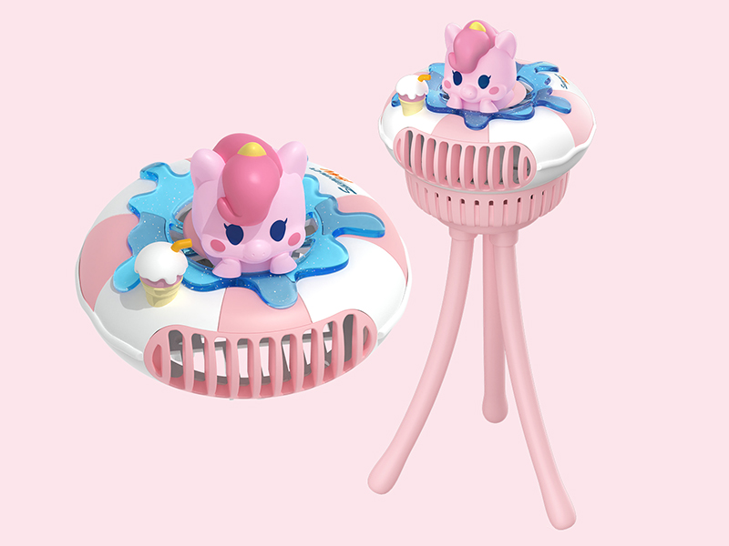 Cute Pet Swim Ring Stroller Fan(Unicorn)