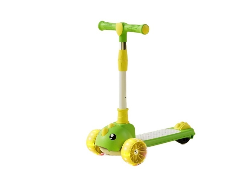 Children'S Scooter, One-Click Folding, Enlarged Hummer Flashing Wheels With Music And Lights
