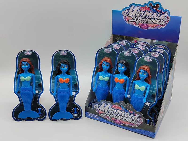 Wind Up Wag Tail Mermaid(Glow In The Dark, Blue, 7 Inch)12PCS