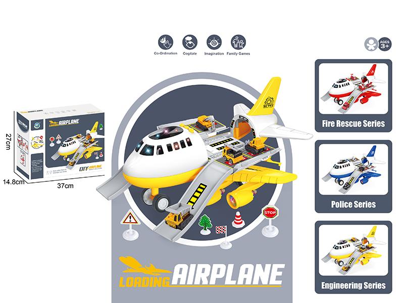 Storage Airplane With Lights And Music + 4 Alloy Cars