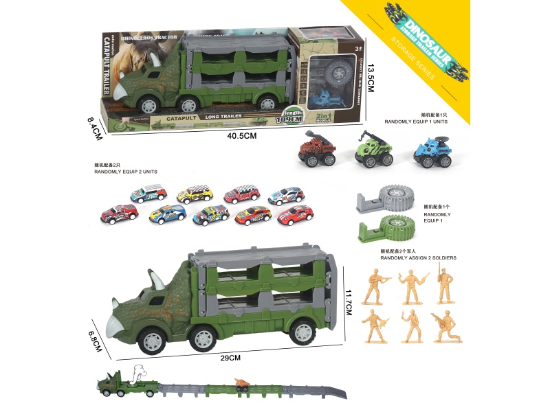 Dinosaur Catapult Track Car - Rebound Car, Alloy Car, Catapult Car, Indoor Sliding Car Toy