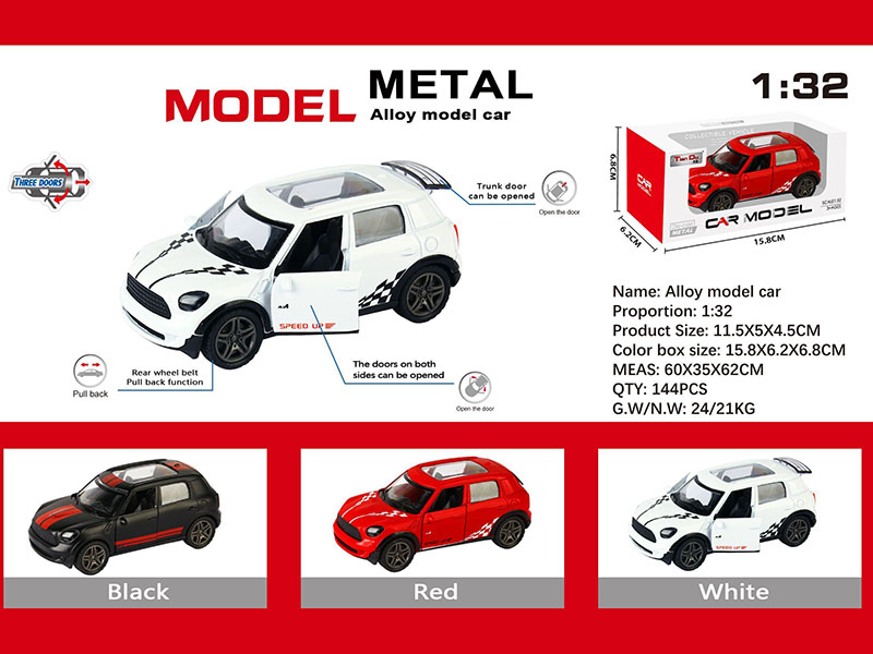 1:32 Pull Back Alloy Two-Door BMW MINI JCW Simulation Car
