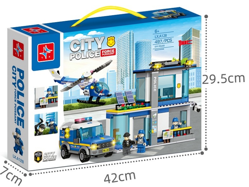 City Police Station Building Blocks(2 Dolls) 497pcs