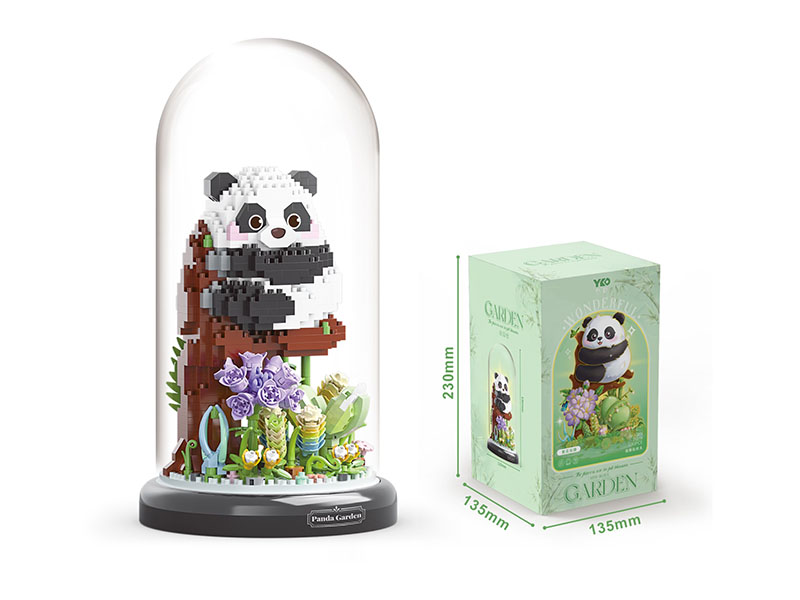 Panda Garden Building Blocks(With Transparent Cover + Black Base)(1083PCS)