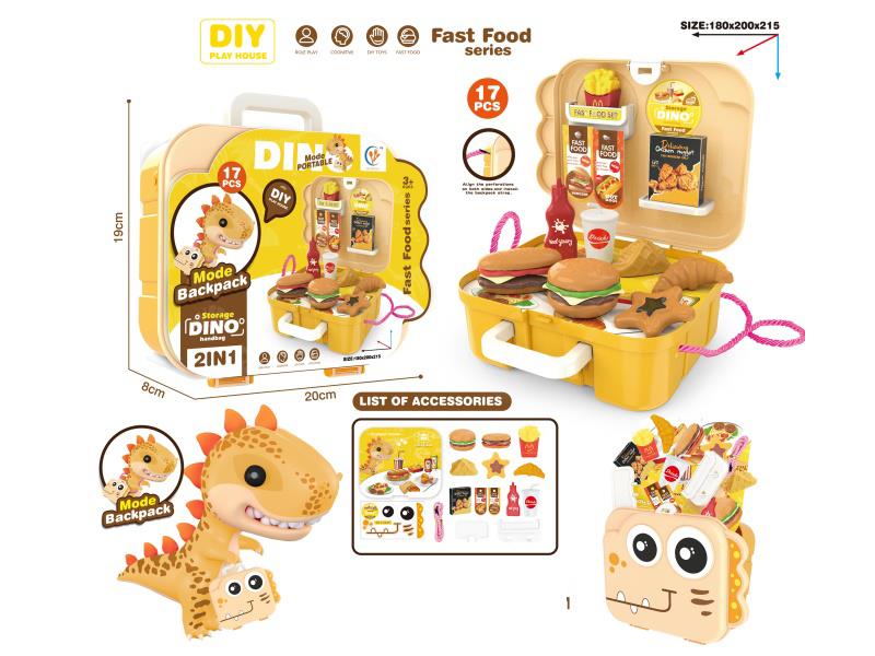 Dinosaur Backpack Fast Food House Set