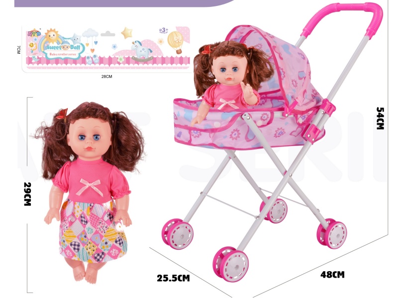 An Iron Trolley With A 16-Inch Doll