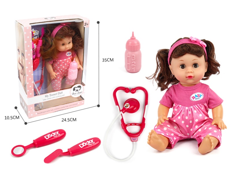 14-Inch 6-Sound Drinking And Urinating Doll Set