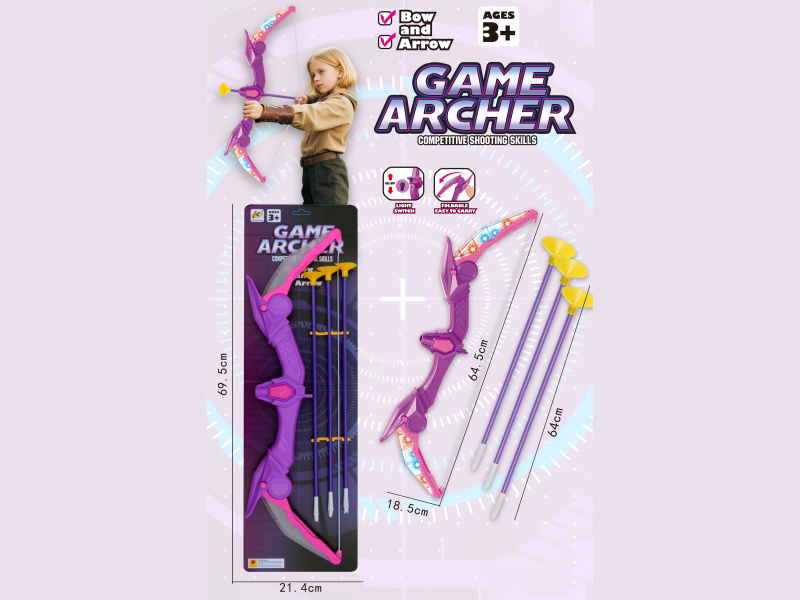 64.5Cm Folding Flash Bow With 3 Arrows (Including 3 Ag13 Batteries)