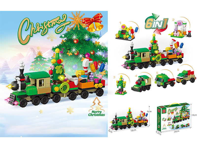 Christmas Train 6 In 1 Building Blocks 224pcs